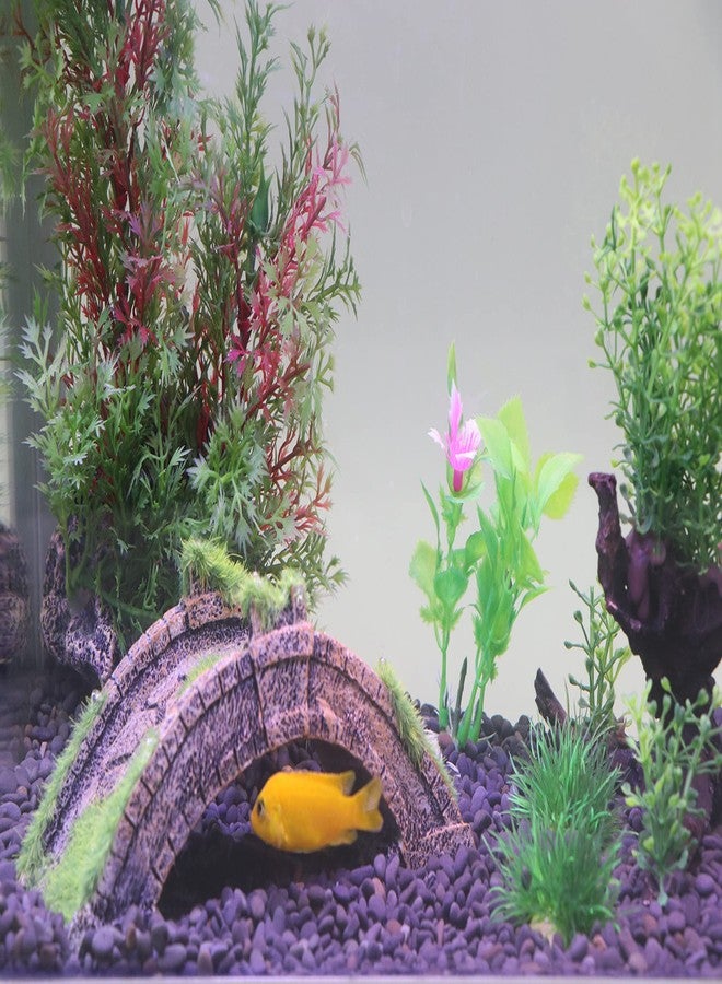 AQUA KT Fish Tank Decor Arch-Bridge Drawbridge with Grass for Aquarium Landscaping Decoration - Image 5